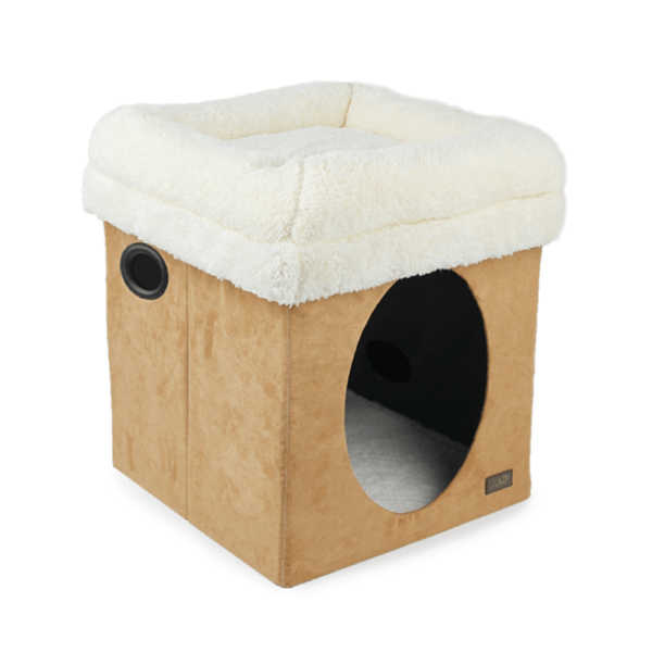 Cama para gatos lamb - 2 en 1 Beige 32x32x40 CM