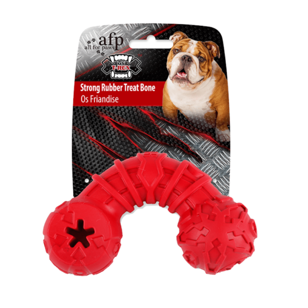 Juguete Perro Mighty Rex - Strong Treat Bone Red