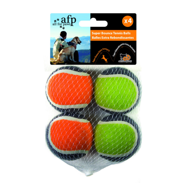 AFP Juguete Perro Pelotas Tennis Outdoor 4 Und