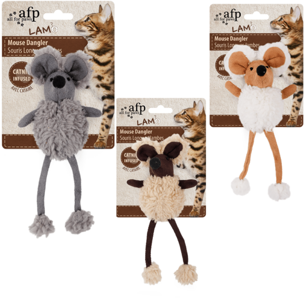 Juguete Gato Mouse Dangle Lamb (Marron/Gris/Beige)