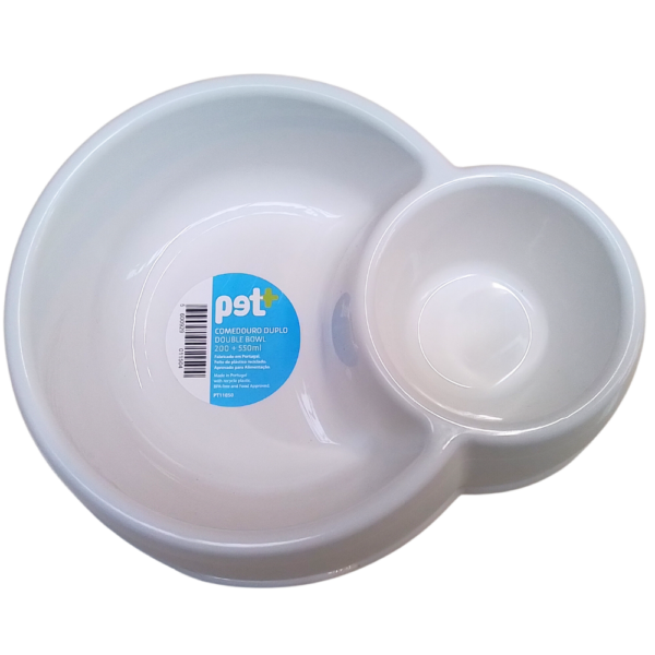 Comedero Doble Plástico Reciclado Pet+ 200+550Ml