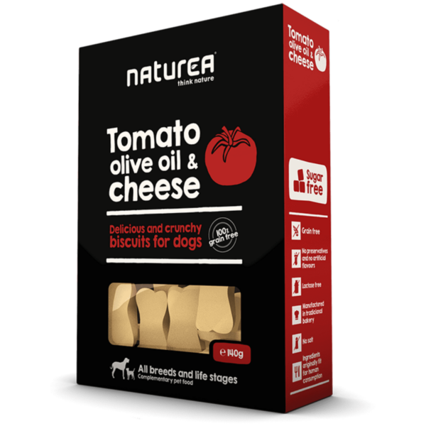 Naturea Galletas Perro Tomate, Aceite de oliva y Queso