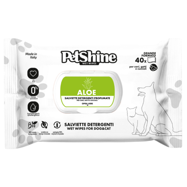 Petshine Toallitas Olor Aloe Vera - 40 Und