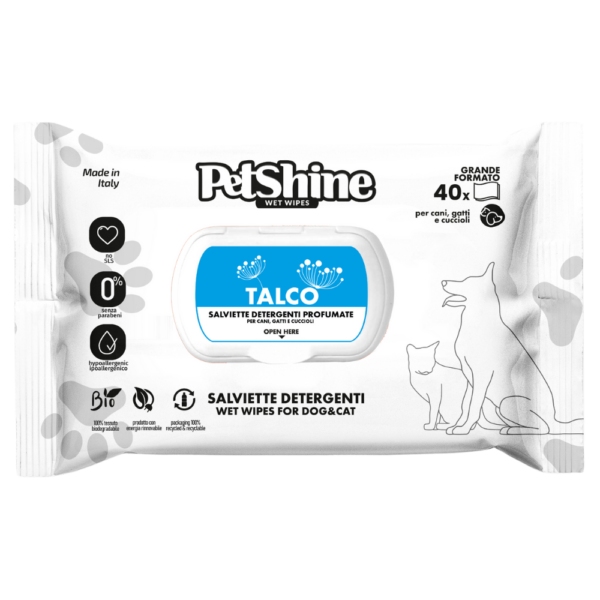 Petshine Toallitas Olor Talco - 40 Und