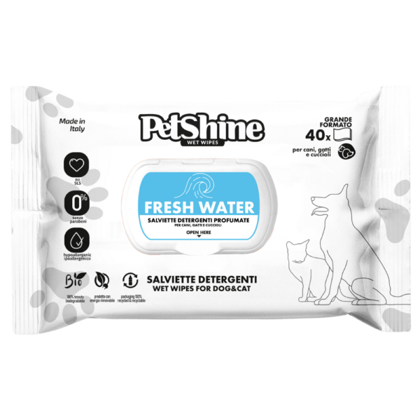 Petshine Toallitas Olor Fresh Water - 40 Und